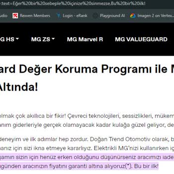 MG Türkiye Mg Valueguard Değer Koruma Programı