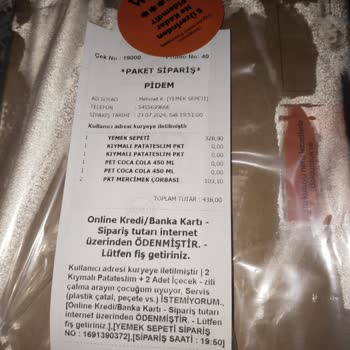 Tekira Pidem Eksik Siparişi
