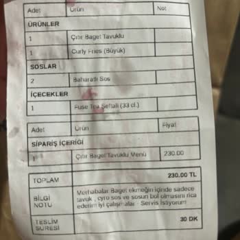 Arby's Bayat Sipariş Gönderimi