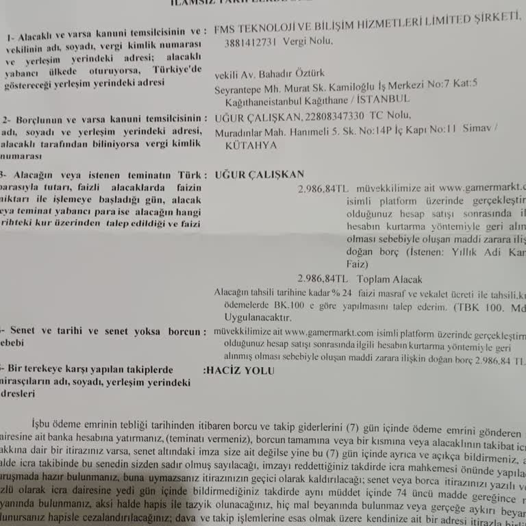 Gamermarkt Suçsuz İnsanları İcraya Veriyor