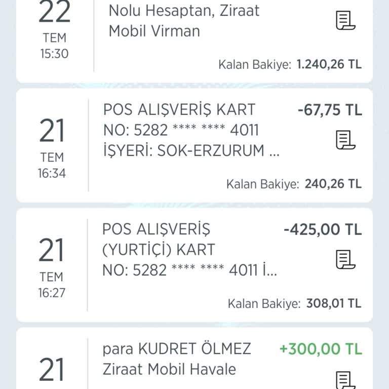 Ziraat Bankası Ziraat Super Şube Eski Hesap Hareketlerini Bulamıyorum