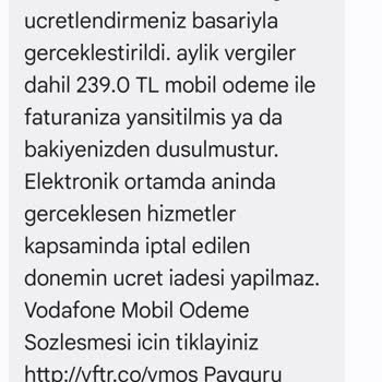 Portutel Vodafone Pay Ücretlendirilmesi