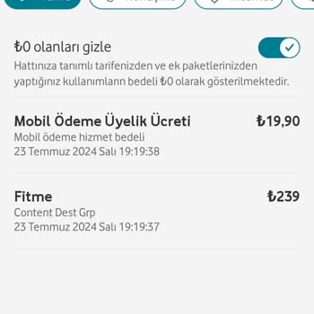 Portutel Vodafone Pay Ücretlendirilmesi