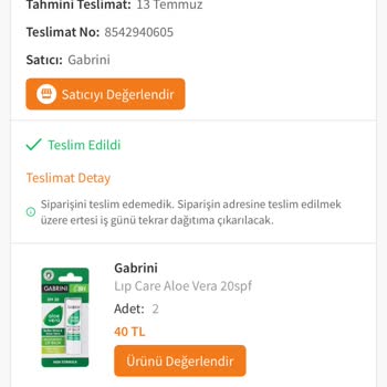 Gabrini Kozmetik Eksik Ürün Ve Gelmeyen Sipariş