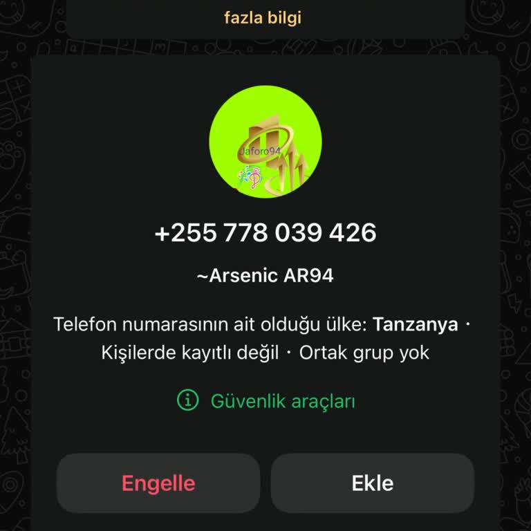 WhatsApp Yabancı Numaradan Gelen WhatsApp Mesaj