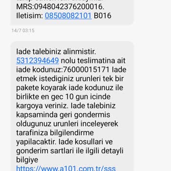 A101 Ekstra İade Sorunu