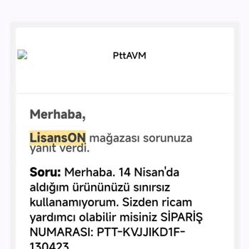 Sattığı Ürünün Arkasında Durmayan Lisanson