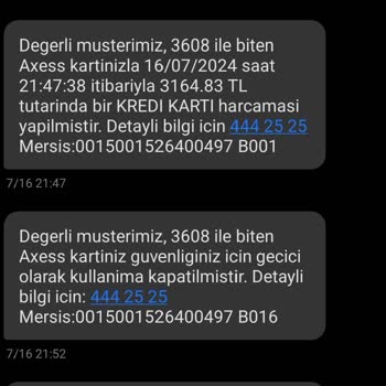 Akbank Axess Kredi Kartımdan Bilgim Dışında Yapılan Yurt Dışı Harcamalar