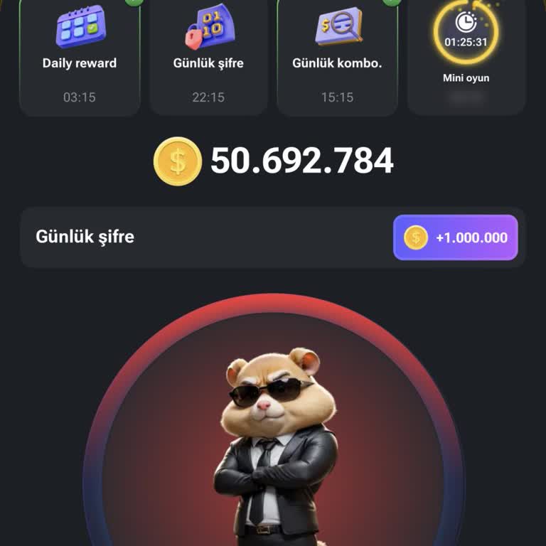 Hamster Kombat Günlük Şifre Ve Anahtar Çalışmıyor