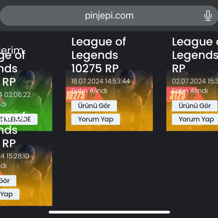Pinjepi LoL 5000 RP Satın Alımı: 3 Günlük Gecikme Ve Cevapsız Destek