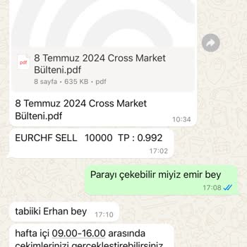 Cross Market Fx Para Çekme İşleminden Kaynaklı Büyük Zarar