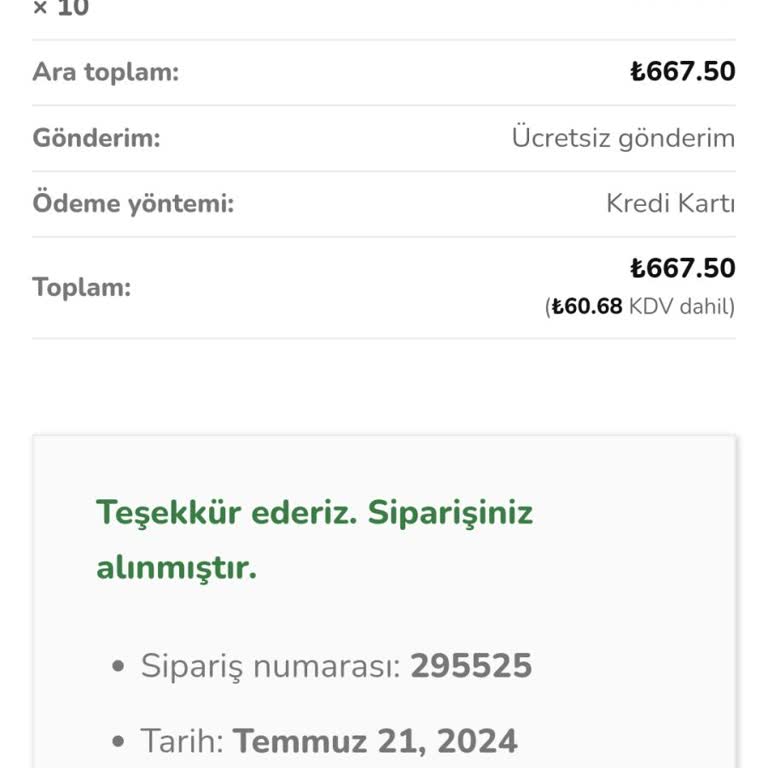 Kaytika Siparişimin Kargoya Verilmemesi