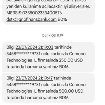 QNB Finansbank Kredi Kartımdan Yurt Dışına USD Habersiz USD Çekilmiş