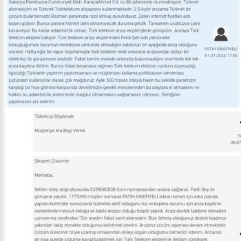 3AYDA Arızayı Çözemeyen Kalitesiz İnternet Servisi Sağlayan TurkNet.