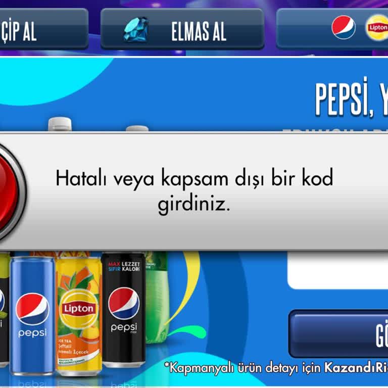 Pepsi Kola Kod Okutulmuyor