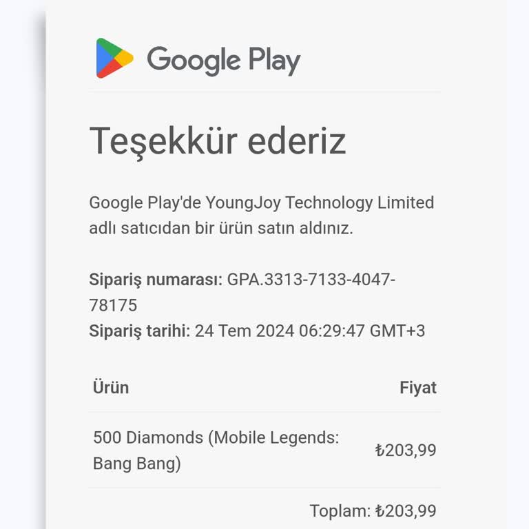 Mobile Legends Aldığım Ürün Hesabıma Gelmedi