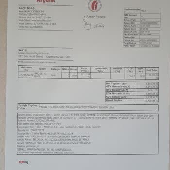 Arçelik Teslimat Servis Sorunu