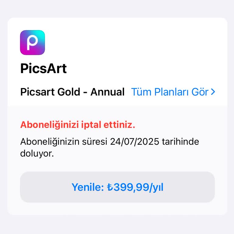PicsArt Uygulamanın Hatırlatma Yapmadan Para Çekmesi