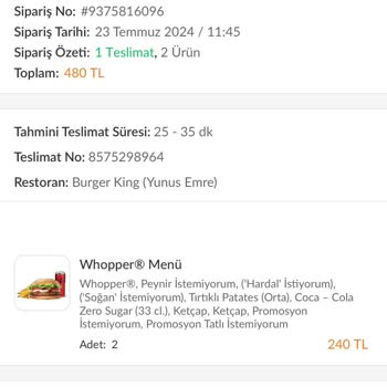 Trendyol Yemek Yanlış Sipariş Ve İade Sorunu: Burger King Mağduriyeti