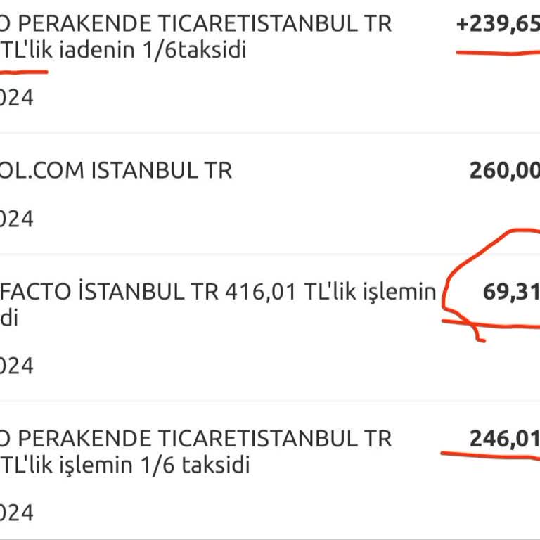 DeFacto Eksik Para İadesi Yapıyor