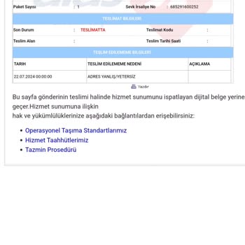 Aras Kargo Yüzünden Firma Bana Ceza Uygulayacak