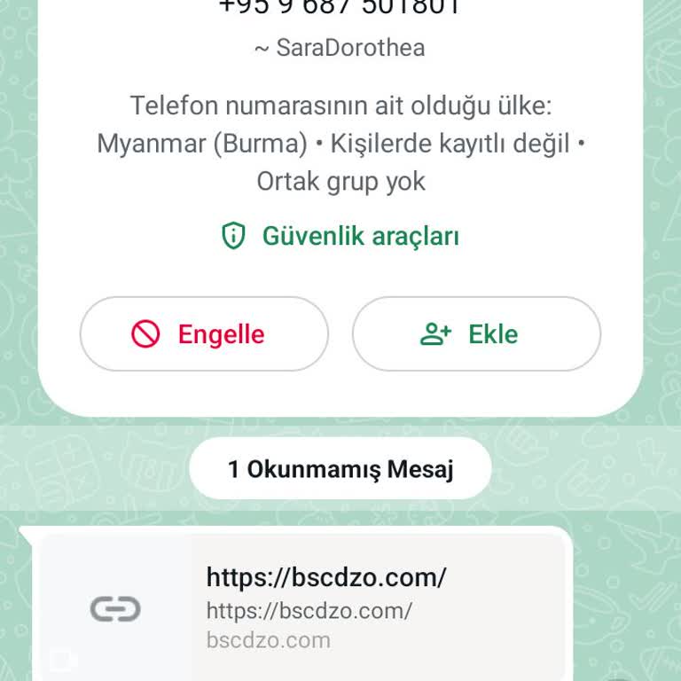 WhatsApp Üzerinden Bilinmedik Bir Mesaj