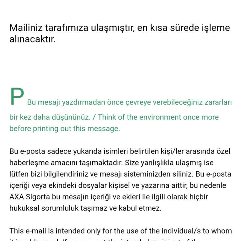 Axa Sigorta Değer Kaybı Başvurum Yok Sayılıyor