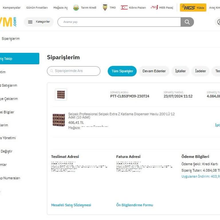 Epttavm 10dk İçinde İptal Edilen Siparişin Ödemesini Hala Yapmıyor.