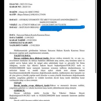 Otokoç Mahkeme Kararını Tanımayıp Benden Hakkı Olmayan Ödemeyi İstiyor