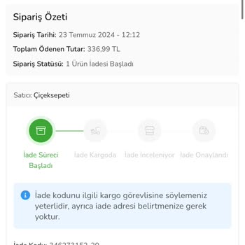 Çiçek Sepeti Ürün Teslim Edilmedi