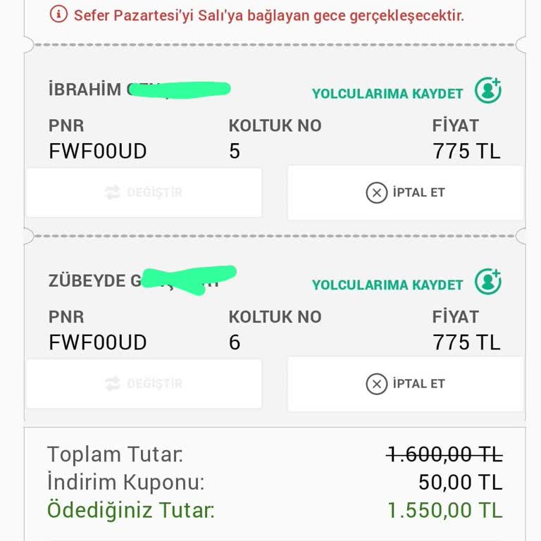 Obilet İptal Mobil Aplikasyon Problemi Hk.
