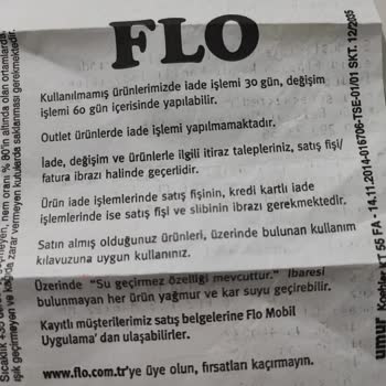 FLO Ayakkabı Mağazası Ürün Değişimini Kabul Etmiyor!