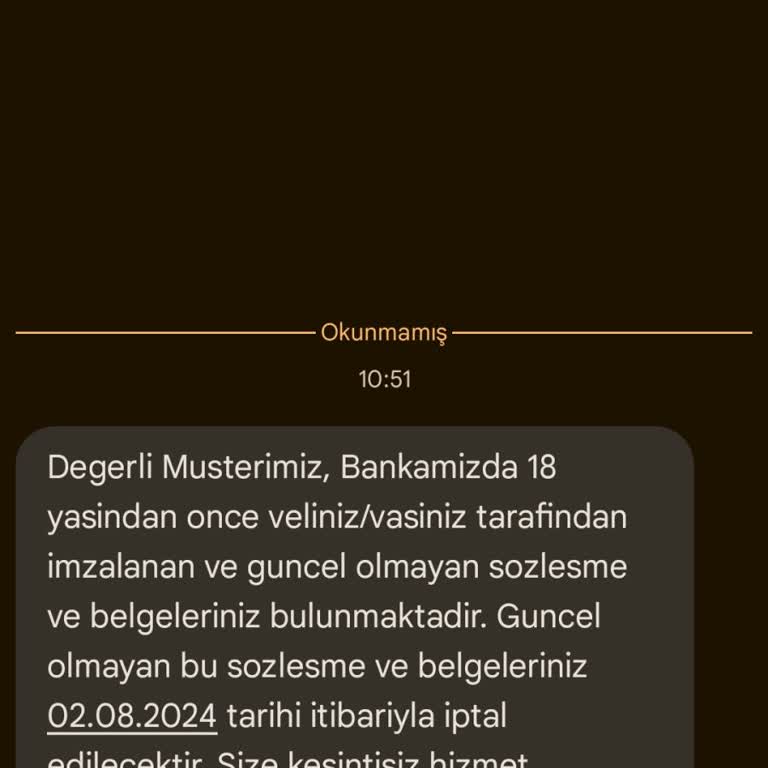 Yapı Kredi Bankası Güncel Olmayan Sözleşme Ve Belge