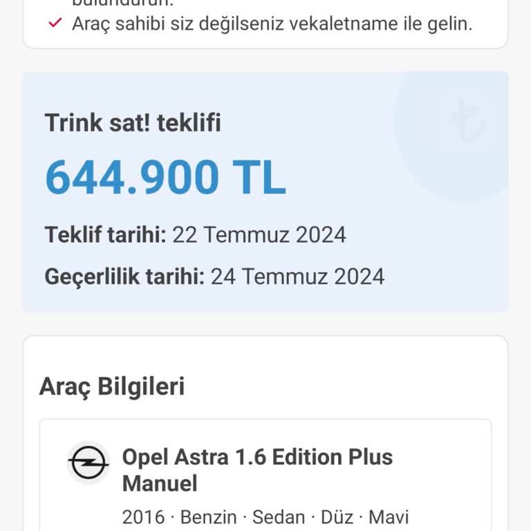arabam.com Verilen Teklifle Ödenmek İstenilen Farklı