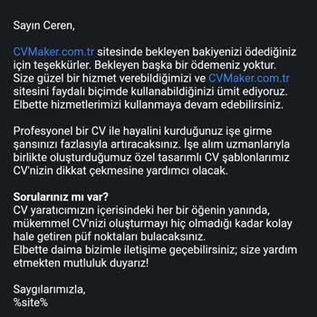 Cvmaker.com.tr Paramın İadesini İstiyorum