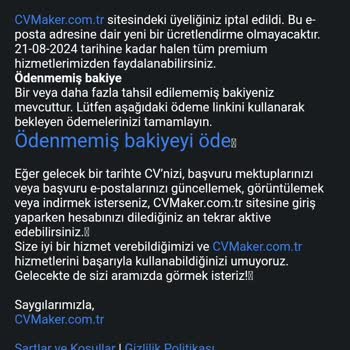Cvmaker.com.tr Paramın İadesini İstiyorum