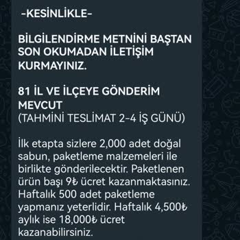 Paketleme.isimkanı (Instagram) Para İademin Tarafıma Yatırılması