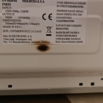 Onvo Mikrodalga Metal Yanıkları