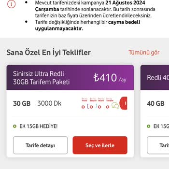 Vodafone Tarife Geçişi İçin Adaletsizlik Yapıyorlar