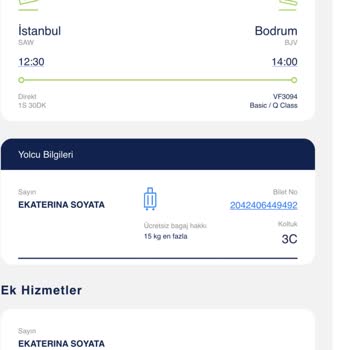 AJet (Anadolu Jet) Satın Aldığım Koltuk Verilmedi