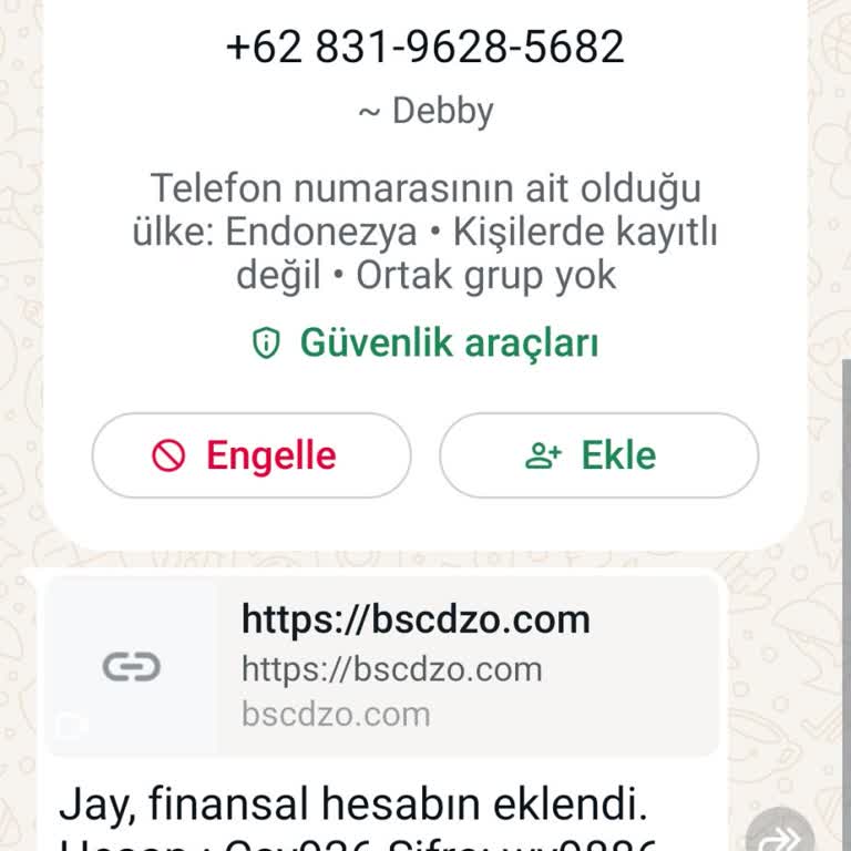 WhatsApp İzinsiz Bilgim Dışında Hesap Açıp Numaramı Kullanmıştır.