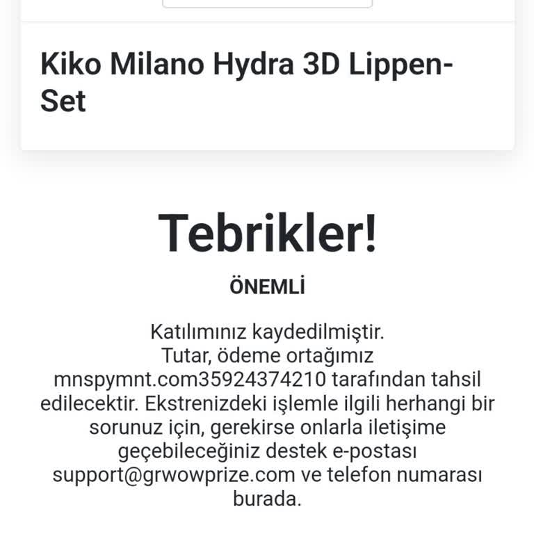 Grtakeprize.com Instagram'dan Aldığımı Sandığım Ürünler İçin Hesabımdan Para Çekildi