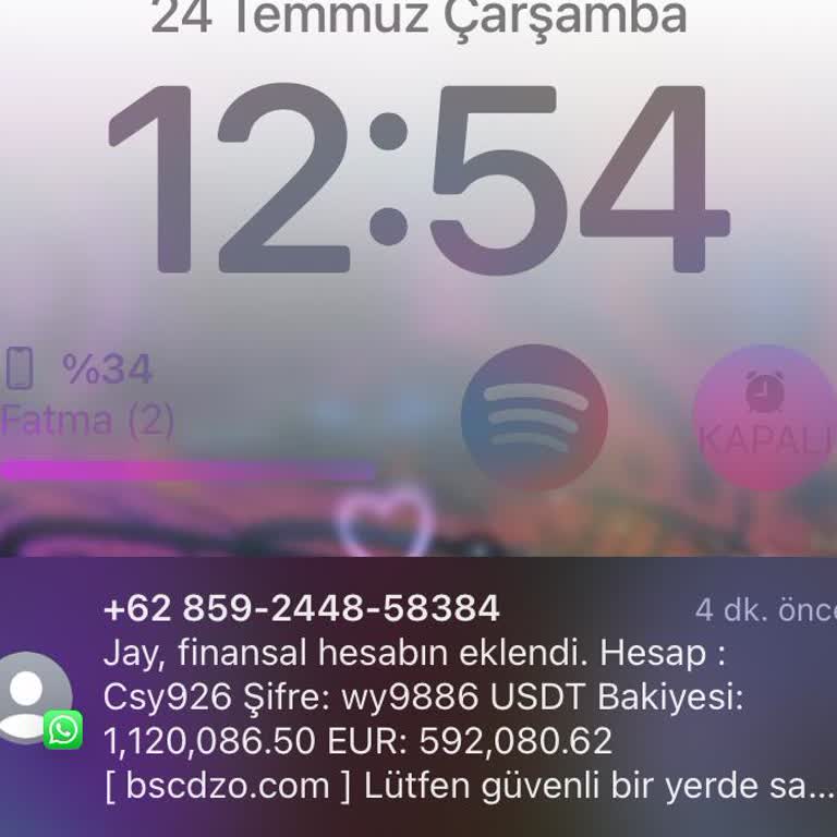 WhatsApp Jay Finansal Hesabın Eklendi Mesajı