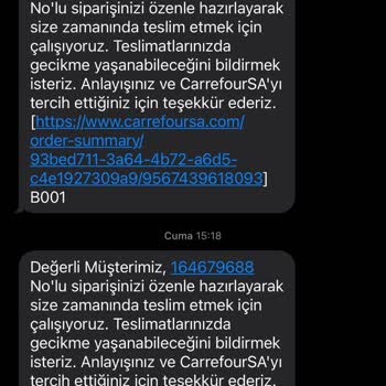 Carrefour SA Aldığım Ürünü Göndermiyor
