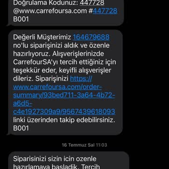 Carrefour SA Aldığım Ürünü Göndermiyor