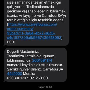 Carrefour SA Aldığım Ürünü Göndermiyor
