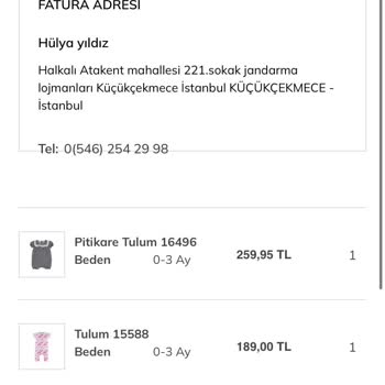 İdil Baby Eksik Ürün Gönderdi