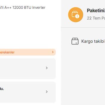 Hepsiburada Klima 2 Paket Yerine 1 Paket Teslim Ediliyor Ve Yardımcı Olunmuyor.