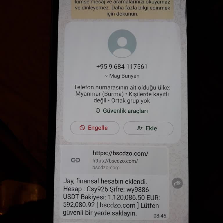 WhatsApp Kimliği Belirsiz Mesaj Atma