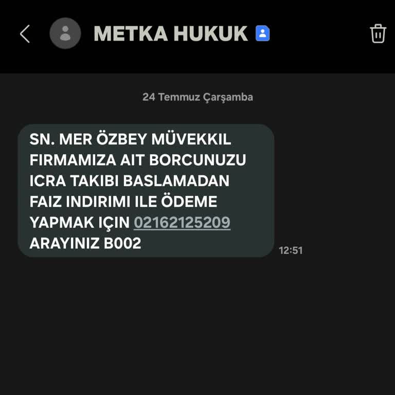 Metka Hukuk Bürosundan Gelen Mesaj